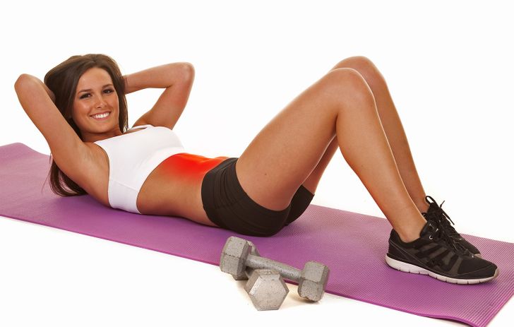 Exercícios Para Perder Barriga e Afinar a Cintura: abdominal simples